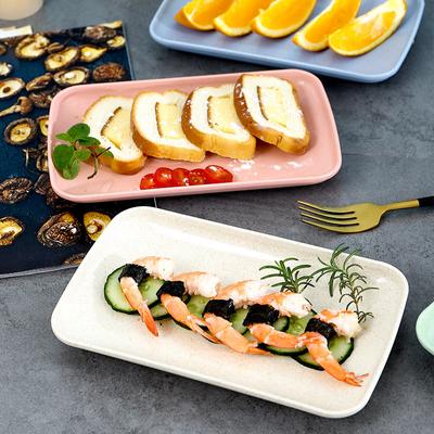 Piatto Rettangolare Creativo in Paglia di Grano Melamina Stoviglie Sane Utensili da Cucina Piatto per Dessert Sushi Pasta Piatti