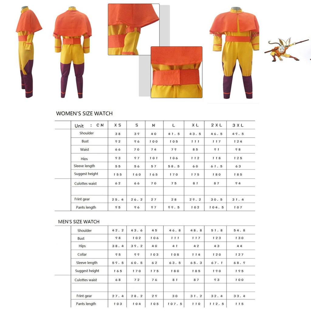 Erleben Sie den ultimativen Avatar Der Letzte Luftbändiger Aang Cosplay-Anzug für Männer und Frauen