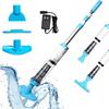 3 In 1 Rechargeable Pool Vacuum Cleaner with Navigation Roller Bristle Suction Nozzle for Spas Hot Tubs Small Pools Fish Tanks