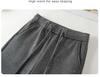 Women's Gray Sequin Velvet Wide-Leg Trousers: Winter Warm, Casual, Thickened, Straight-Leg Fit