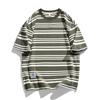 JIAOXIU Men's Classic Stripe Loose Fit Round Neck T-Shirt