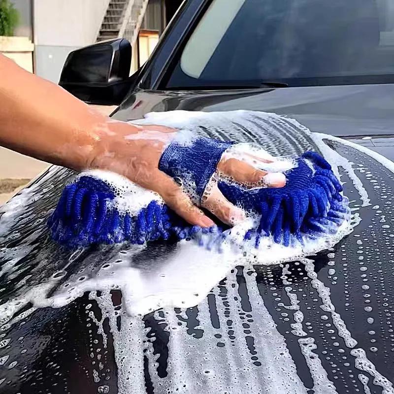 Car Wash Microfiber Chenille Sponge Care Washing Brush Thick Pad Household Cleaning Wash Towel Auto Gloves Styling Accessories