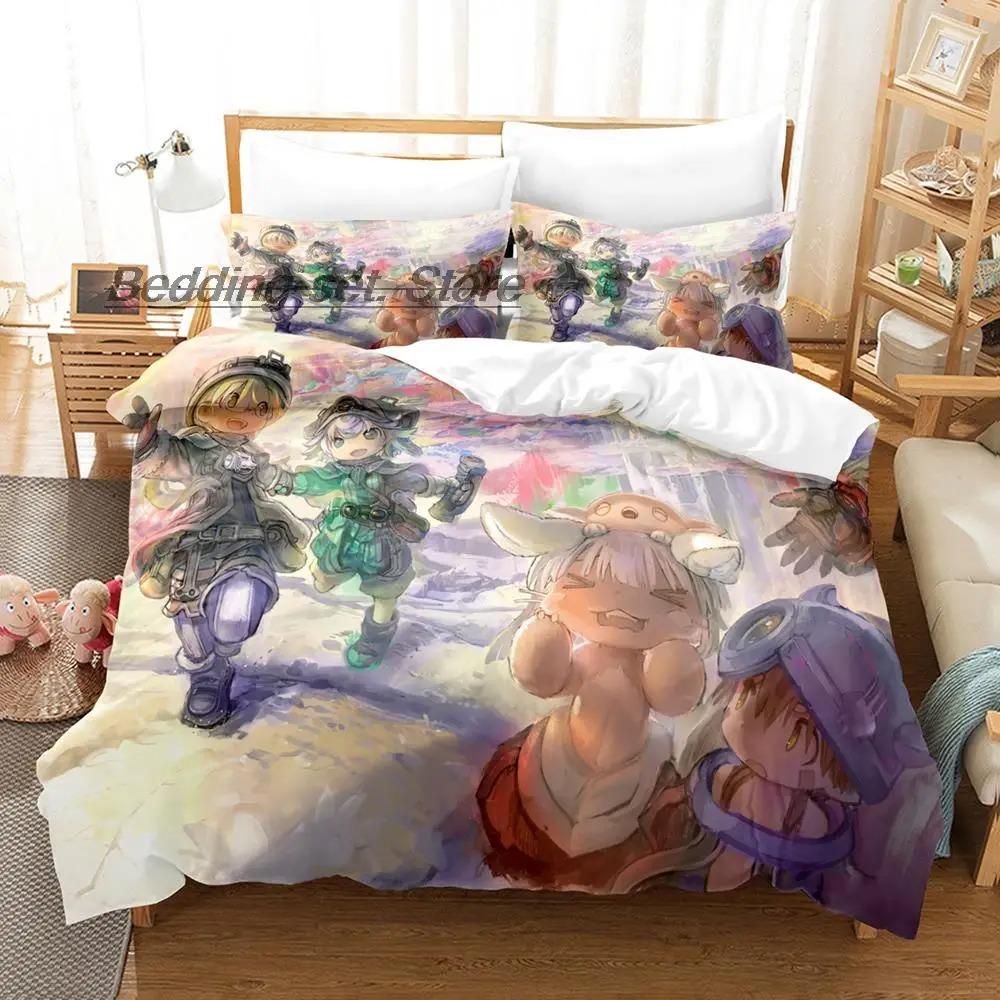 New Made In Abyss Bedding Set Single Twin Full Queen King Size Bed Set Aldult Kid Bedroom Duvetcover Sets 3D Anime Bed Sheet Set