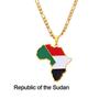 Collar con Mapa de Esmalte Africano: Colgante Geométrico de Acero de Titanio, Joyería Estilo 2022.