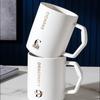 English Letters With Lid Ceramic Cup For Household Use Set Of Mugs Spoon Water High Temperature Resistance