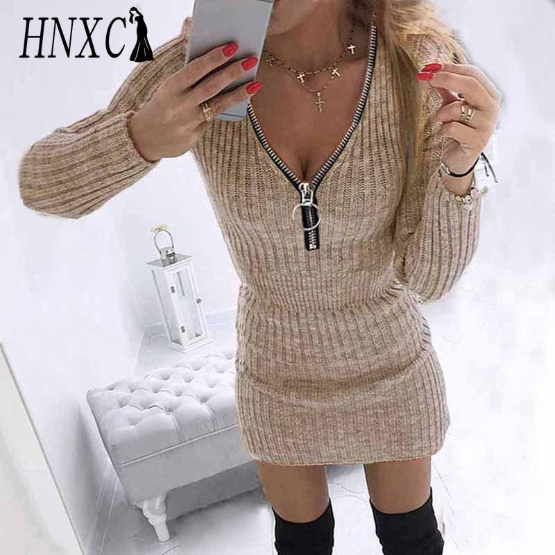 

HNXC S-5XL осень зима женские юбки-халат с застежкой-молнией на талии с длинным рукавом трикотажное платье бедра XXXXXL хаки