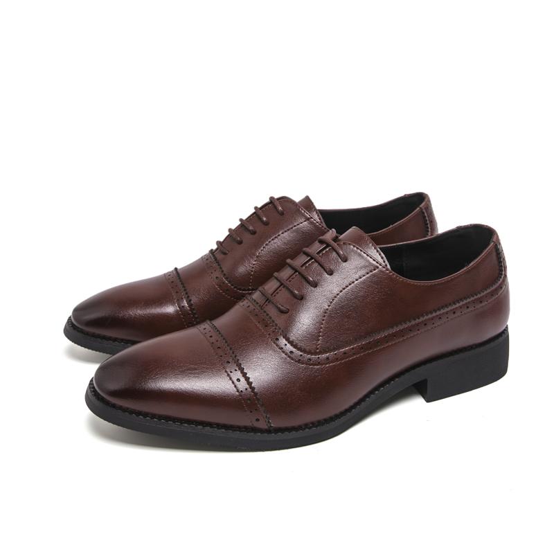 Men Oxfords Dress Brogues Derbys Brown Formal Business Black Patent Leather Shoes Tuxedo Wedding Shoes Over Sized