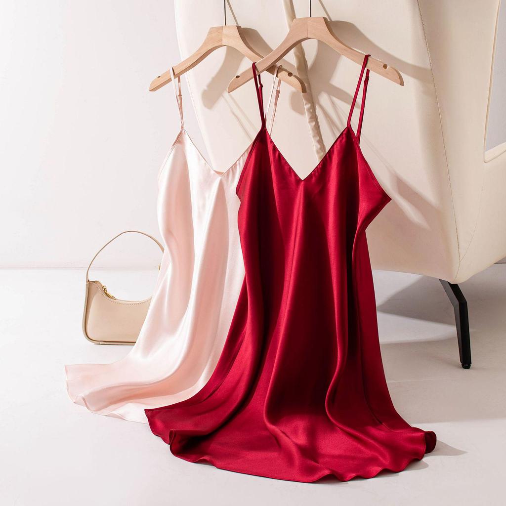 Women's Chic Mulberry Silk Camisole Pajamas - Luxurious and Sensual Homewear