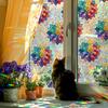 Creative Multicoloured Lotus Home Glass Door and Window Decorative Electrostatic Adhesive Laser-Cut Stickers