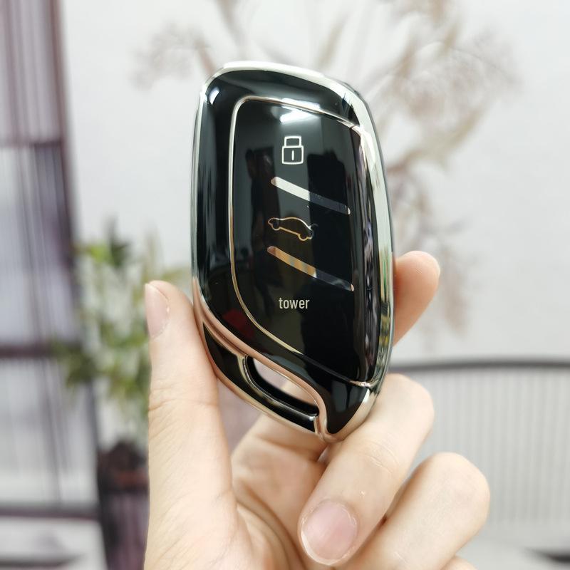 Чехол для ключей Roewe Clever для автомобилей i5 MG hs/rx5max/i6 RX3/rx5plus - с застежкой-пряжкой. чёрный