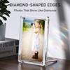 Acrylic Picture Frame 4x6, 2 Pack of Clear Magnetic Picture Frame with Diamond-Edge Design for Portrait or Landscape Display-Modern Frameless Lucite