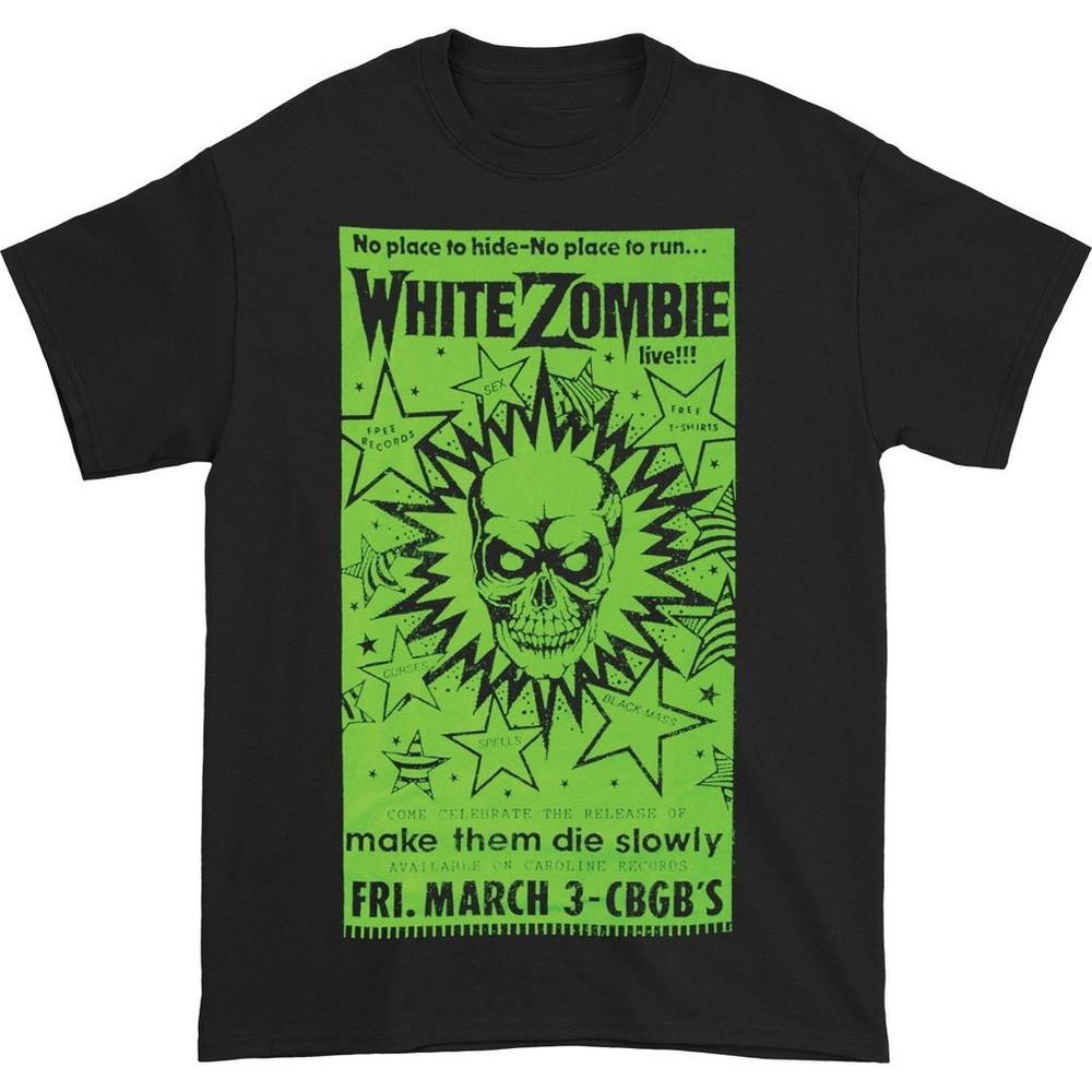 Винтажная футболка WHITE ZOMBIE CBGB 90-х годов, Хлопок, Черная, Унисекс, S-234XL, Унисекс M