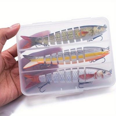 13.4cm 18g Multi-knot Fish Bait Realistic Design 3D Eyes Holographic Body Lure Bait Set with Built-in Ball Swinging Fish Lure