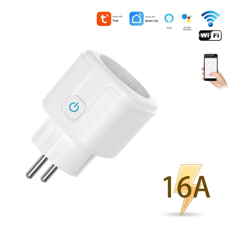 שקע חכם WiFi בתקן אירופאי – תואם בלוטות', אלקסה, נשלט אפליקציה עם ניטור צריכת חשמל.