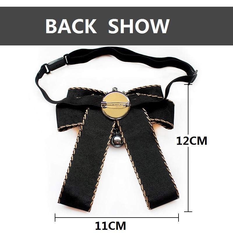 Black Crystal Women Neck Ties Accessories Vintage Bow Tie Women Green Fake Neck Tie For Women Tops and Blouses Shirt Gravata
