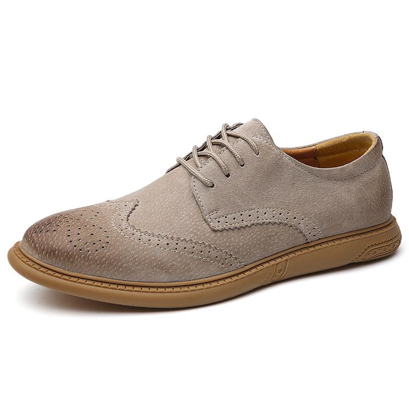 

Men s Formal Genuine Leather Brogue Shoes - Large Size, Breathable, Casual & Business Wear 43