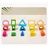 Montessori Wood Toys for Kids Wooden Sorting Stacking Toys for Baby Toddlers Educational Shape Color Sorter Preschool Kids Gifts