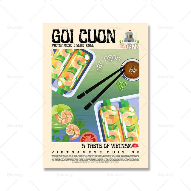 Modern Kitchen Decoration Mexican and Thai Cuisine Poster Taco Beijing Duck Cartoon Oil Painting Retro Bar