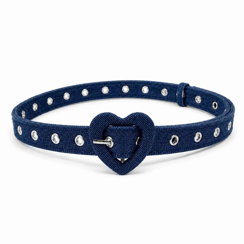 Slim Fit Decorative Waist Strap Heart Shape Buckle Fashion Denim Belt  For Students