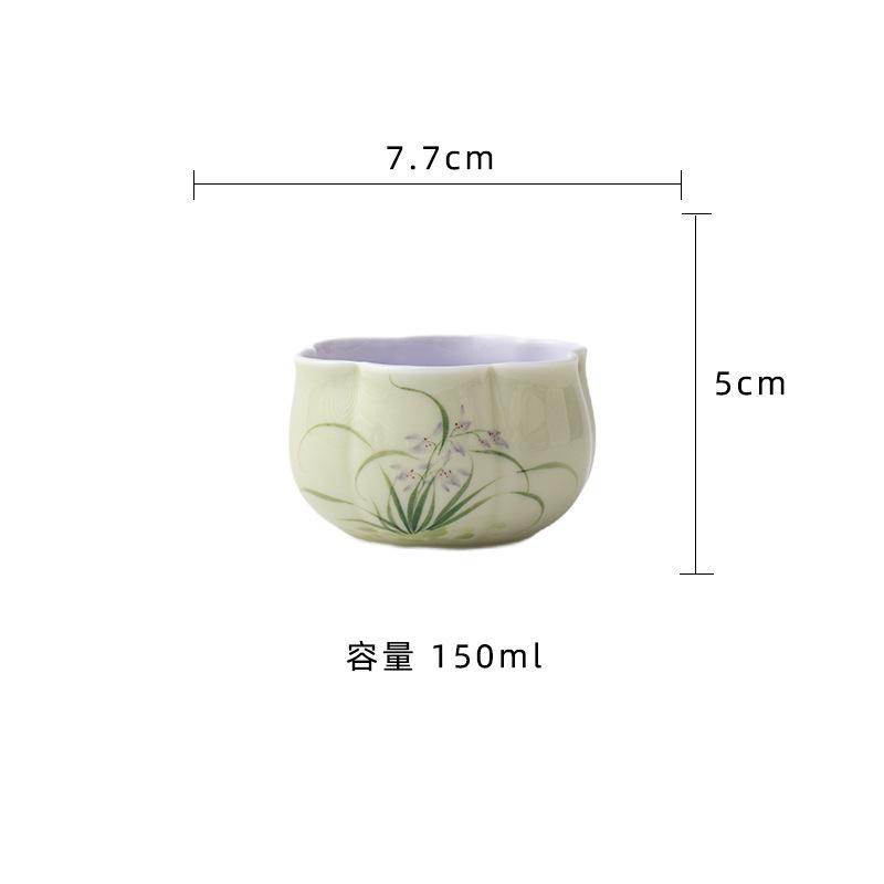 150ml Hand-painted Orchid Jianshui Tea Wash Bowl Tea Dust Cylinder Barrel Tea Residue Barrel Household Chaxi For Tea Decoration