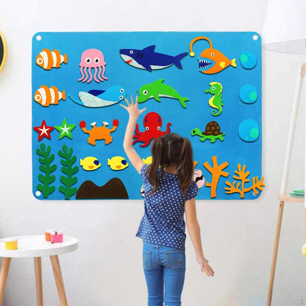 Felt Boards Wall Hanging Cartoon Pattern Story DIY Board Toy