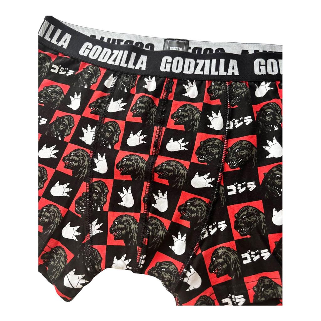 Small Planet Godzilla Boxer Size M Men's Briefs, Black/Red,