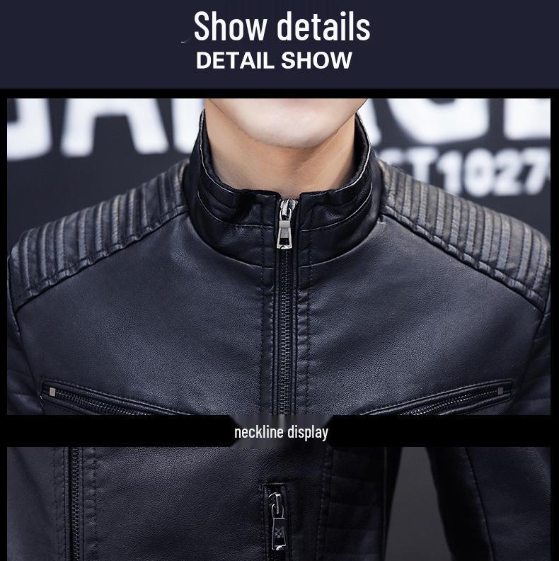 Men's Slim Fit PU Leather Jacket - Spring & Autumn Fashion Trend