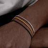 Vnox Men's Simple Square Snake Chain Bracelet Stainless Steel Three-Color Casual Wristband Cool Fashion Accessory