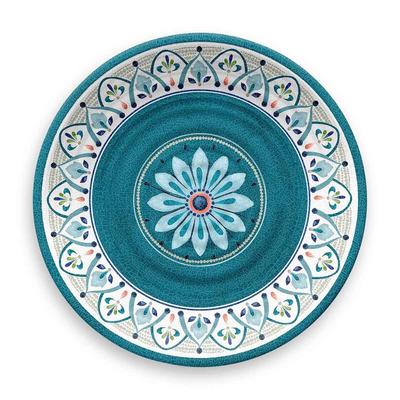 Abode Homeware Moroccan Medallion Stylish Microwave and Dishwasher Large Perfect for Lunch or PAN1105MDMTD Break-Resistant Plate, 27cm, Design,