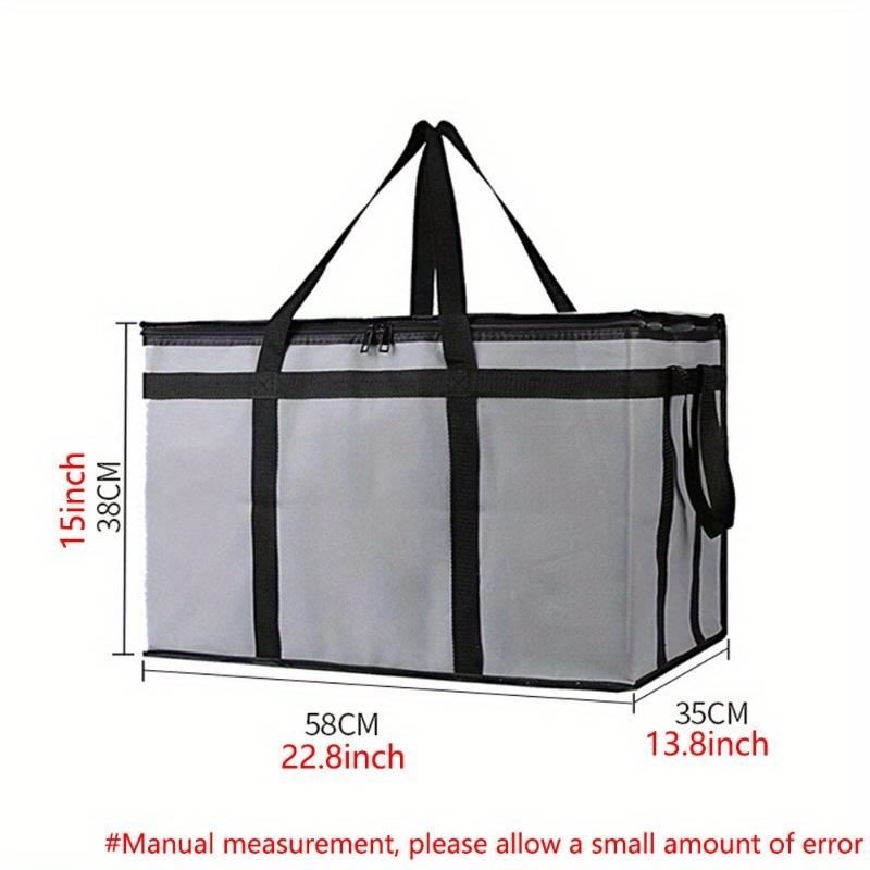 1 Set (Bag & Bottom), XXXL Large Capacity Reusable Warming Bag with Removable Hard Bottom, 3 Layers Insulated Pizza Delivery Bag
