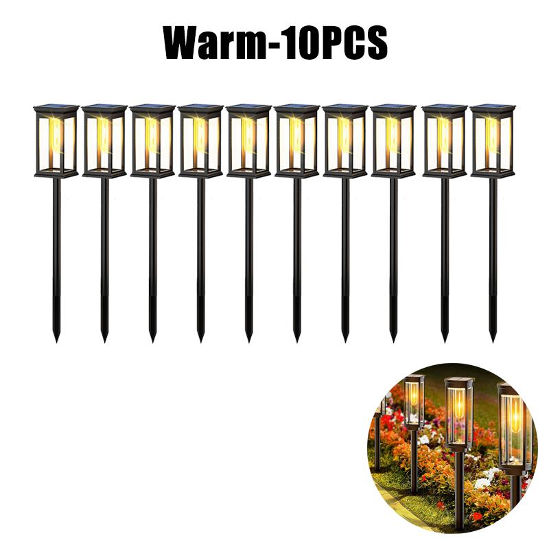 Maisons LED Lumières Solaires de Chemin Étanche Lampe Solaire d'Extérieur pour Jardin/Paysage/Cour/Patio/Allée/Passerelle Noël Luz