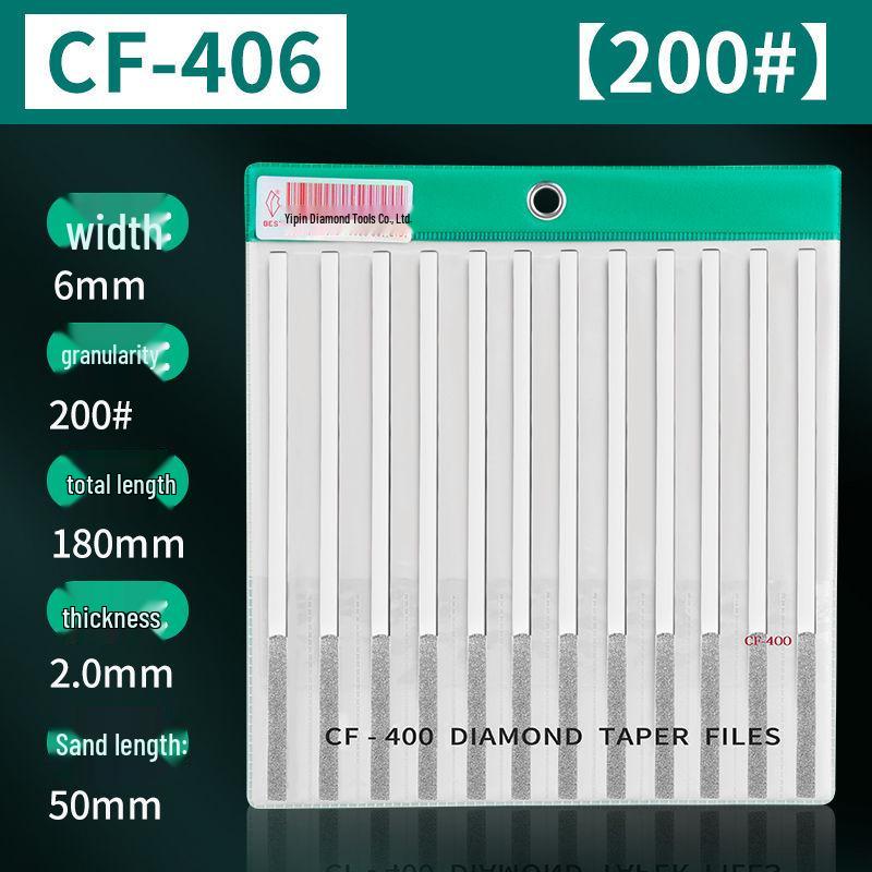 Diamond Flat-Tapered File Set CF-400: Alloy Metal Mold Grinding & Shaping Tool