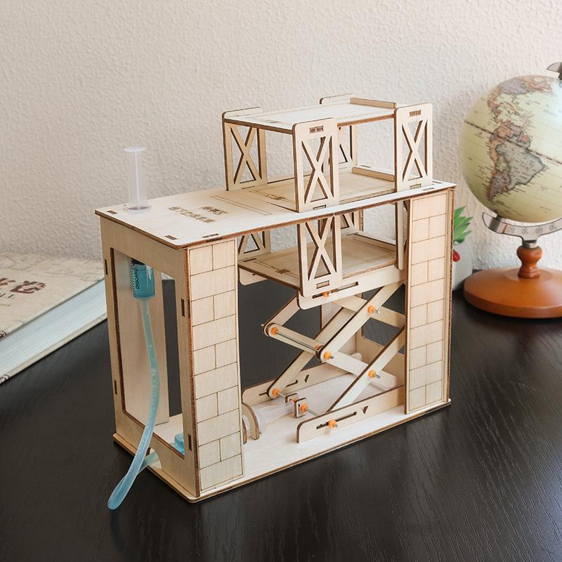 Children's DIY Wooden Hydraulic Transmission Assembly Kit
