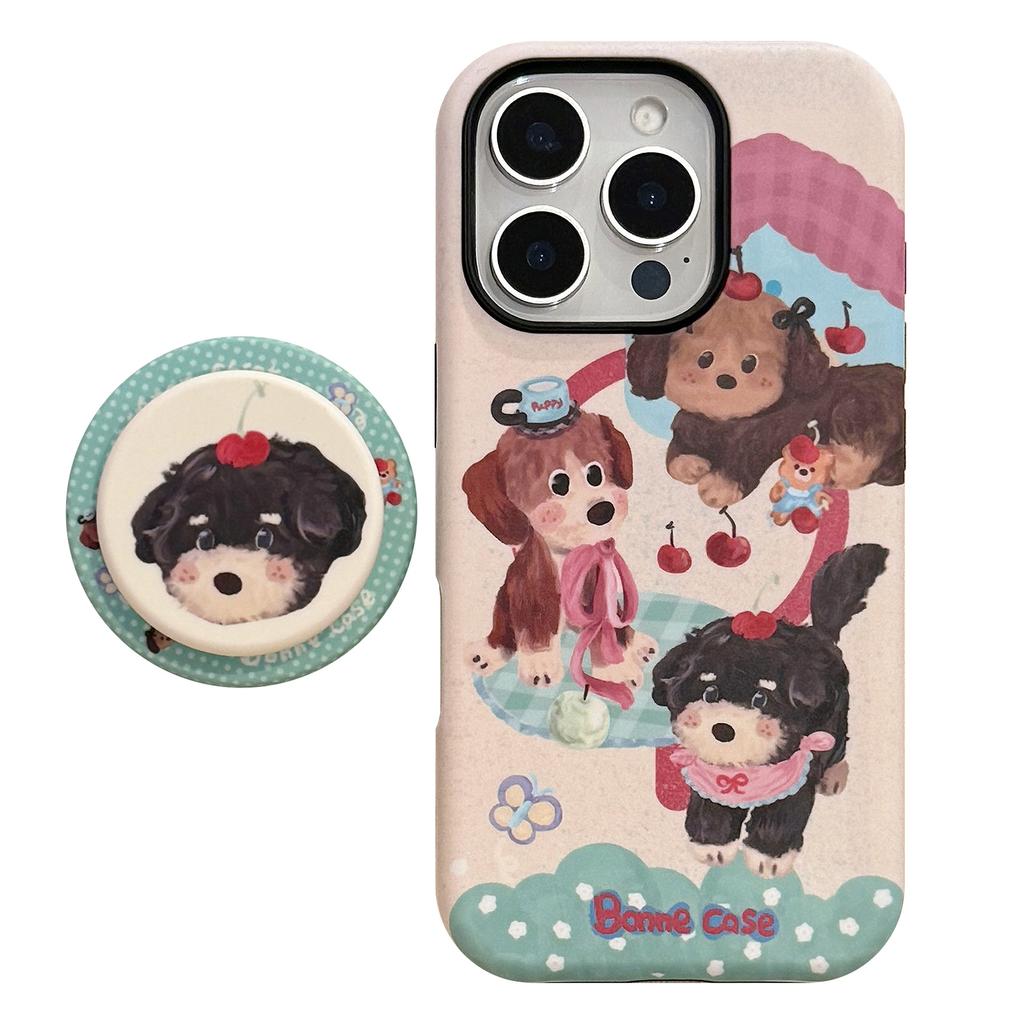 Magnetic Holder Mobile Phone Case for Apple for IPhone16 Film Color Puppy 15promax Hard 14 Creative 17