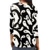 Women's Fashion Casual Three-quarter Sleeve Halloween Printed Round Neck Top