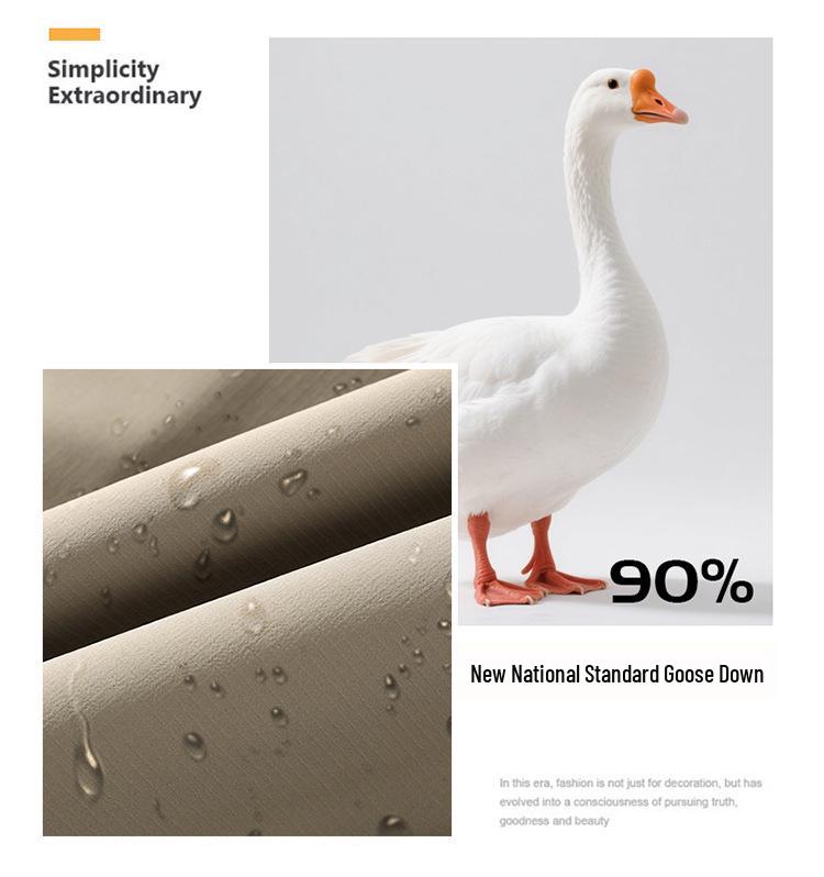 90% White Goose Down Men's Winter Jacket with Detachable Liner - Business Casual, Thickened, Middle-Aged Style