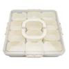 Divided Serving Tray with Lid Handle 12 Compartment Snackle Box Charcuterie Container for Portable Snack Platters Clear