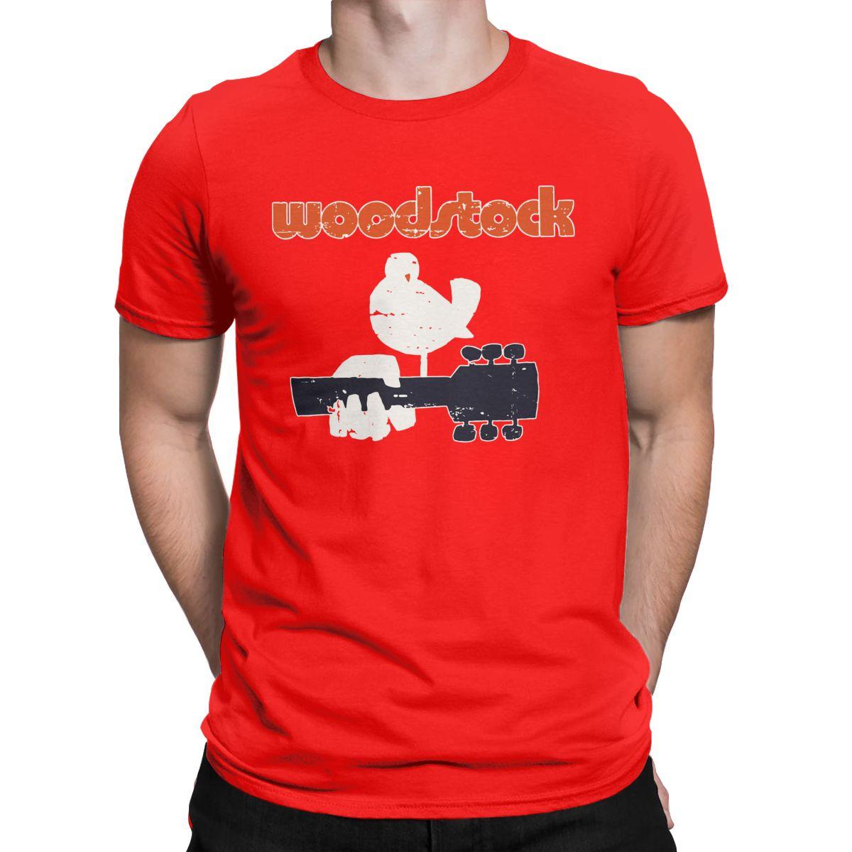 

Футболки Woodstock 1969 Мужские Хлопок Повседневная Футболка Круглый Вырез Футболка С Коротким Рукавом Топы Оригинальные S