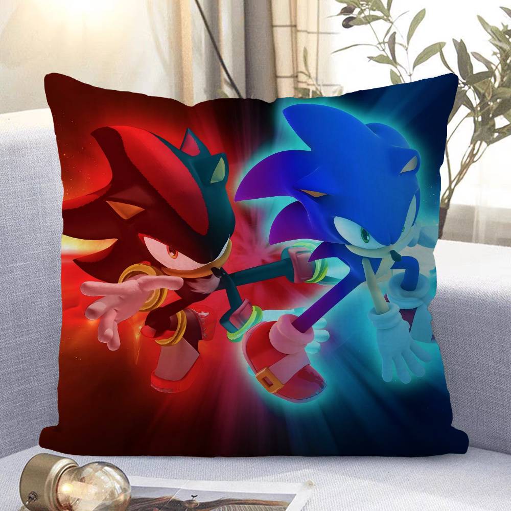 

Sonic The-Hedgehog Stitch Lucky Dragon Pillow Cover Sofa Cushion Cover Home Room Decoration Children Gift 12x12Inch