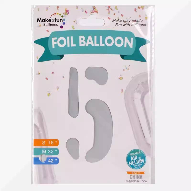 42-inch Matte White Nylon Number Balloon for Birthday or Wedding Decoration
