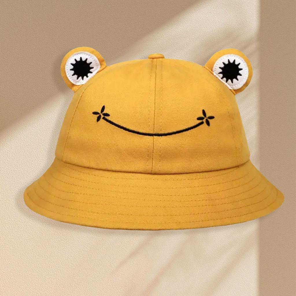 Cute Cartoon Frog Sun Hat For Men And Women Adjustable Fisherman Hat Portable Folding Outdoor Sun Protect Wide-brimmed Hat