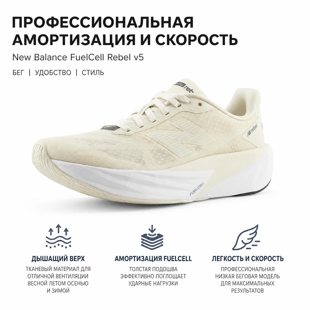 New Balance Fuelcell Rebel V5 Trendy Versatile Comfortable Low-Top Running Shoes Women Sneaker WFCX7ZF