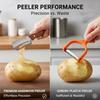 Multifunctional Vegetable Peeler with Wooden Handle and Bottle Opener, 2-in-1 Stainless Steel Blade, Camping, Apple Potato Pumpkin Papaya Peeling