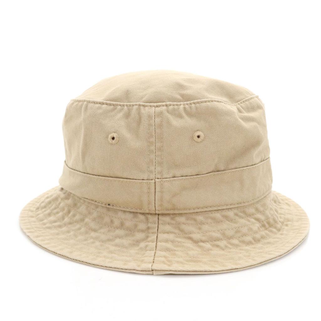 POLO RALPH LAUREN Polo Bear Embroidery bucket hat S-M beige hat Men's Used