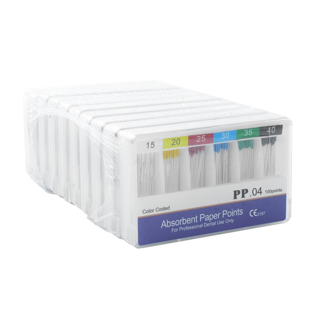 10 cutii Puncte de hârtie absorbantă dentară Vârfuri de hârtie absorbantă de umiditate Taper 0,02 0,04 0,06 Endodonție Clinici dentare Consumabile