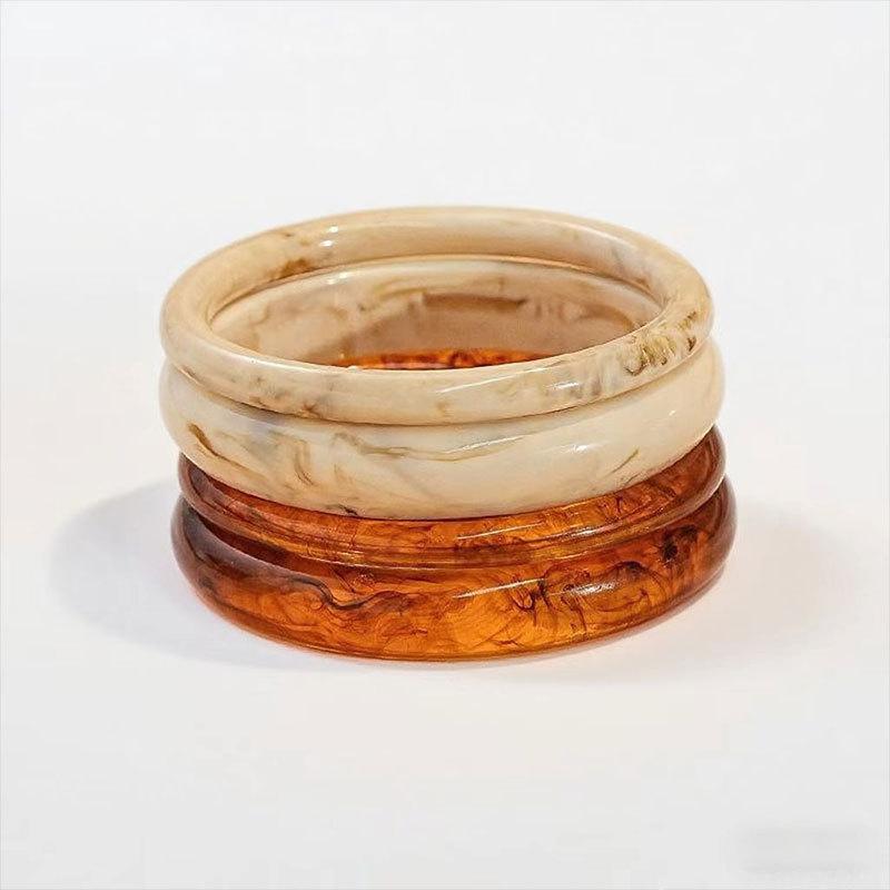 Earrings, Acrylic Marble Pattern Bracelet, Cold Wind Bracelet, Women'S Retro High-End Bracelet.