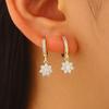 5 Pcs Women Earrings Set Sparkling Rhinestone Flower Butterfly Chain Hoop Earrings Gold Plated Cubic Zirconia Dangling Earrings for Prom Wedding