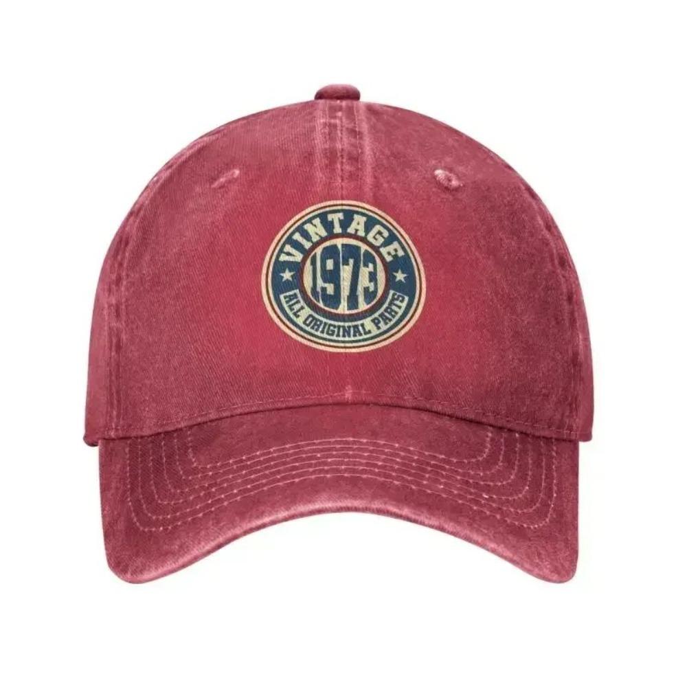 Punk Unisex Baumwolle Retro Vintage 1973 Alle Originalteile Baseballkappe 50. Geburtstag Verstellbare Papa-Kappe für Männer Frauen Hip Hop
