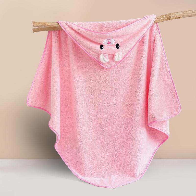 Cloak Coral Fleece Baby Bath Towel: Absorbent Hooded Poncho & Swaddling Blanket, Super Soft for Children