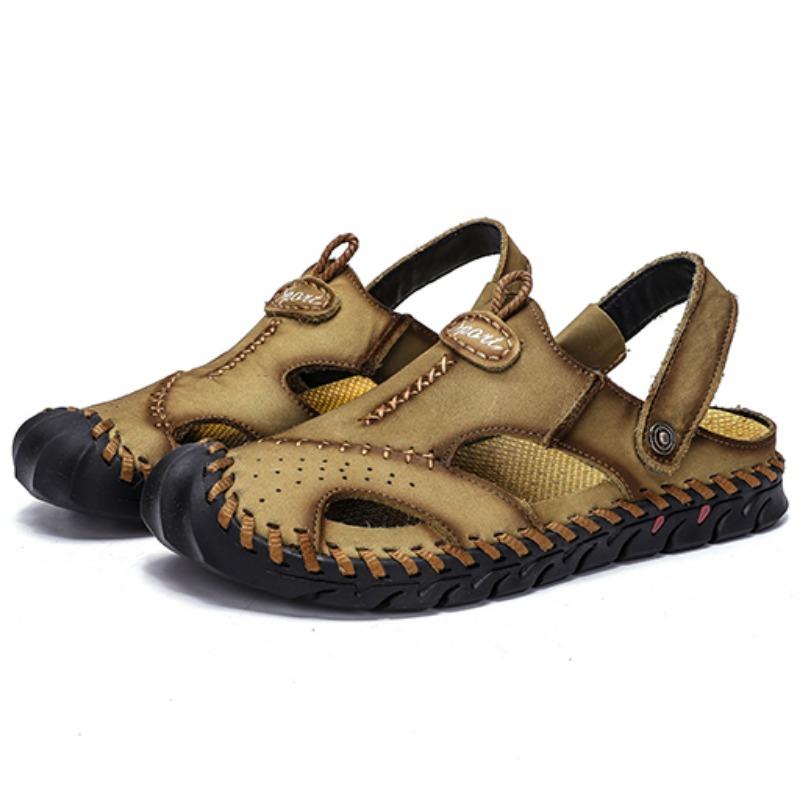 38-48 Summer Men's Large Size Leather Beach Sandals